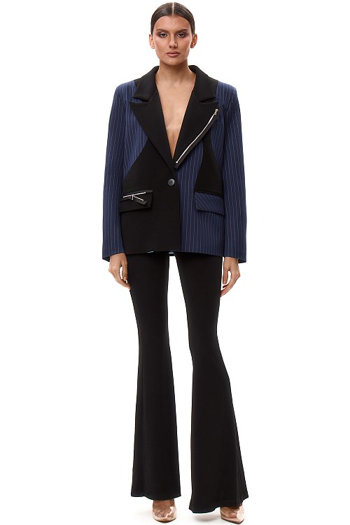 Жакет комби с молниями