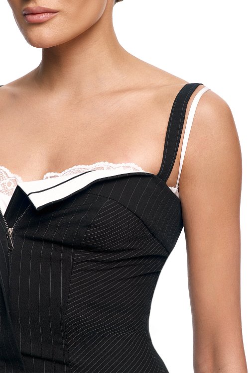 Двойное платье в полоску с сорочкой