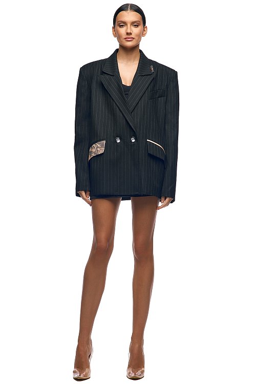 Базовый жакет широкая полоска Oversize