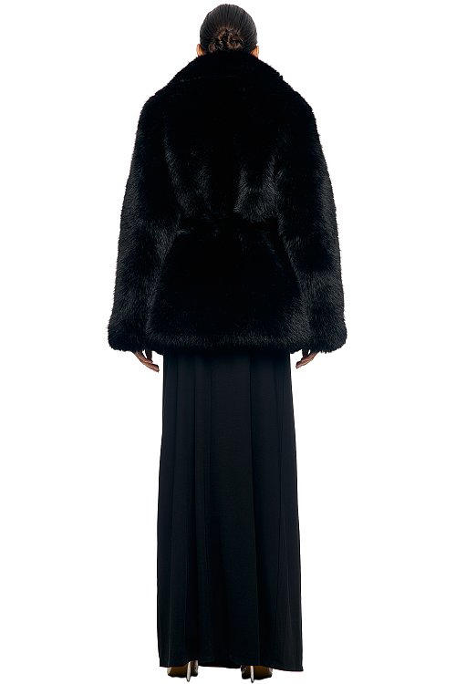 Шуба удлинённая с поясом