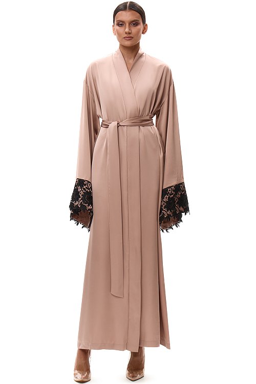 Комплект из кимоно и шёлковых брюк на резинке