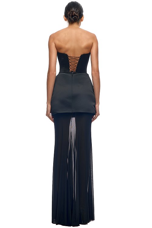 Корсетное бюстье с юбкой из сетки