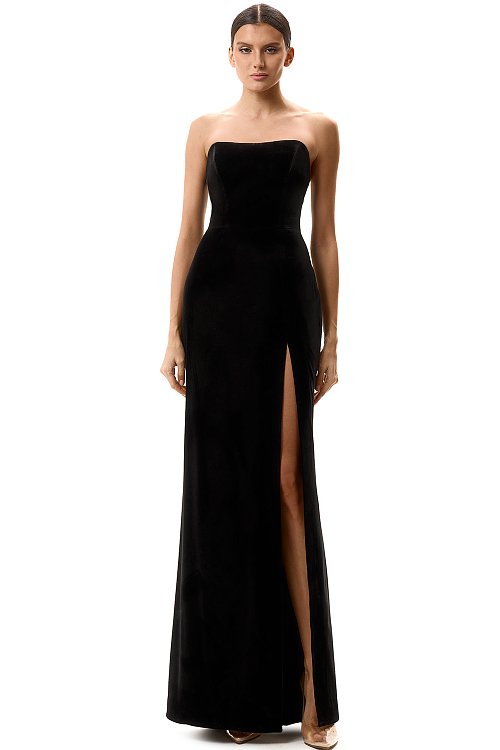 Платье бархатное корсетное макси