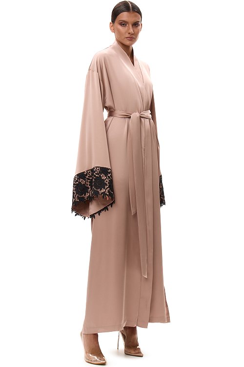 Комплект из кимоно и шёлковых брюк на резинке