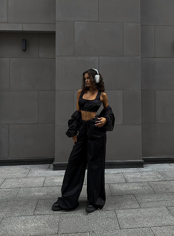 Брюки широкие с фиксаторами