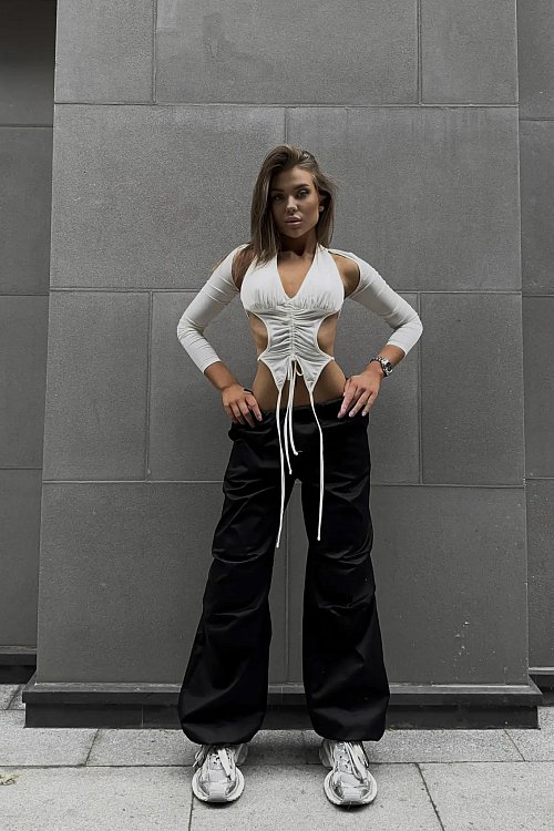 Топ со съемными рукавами