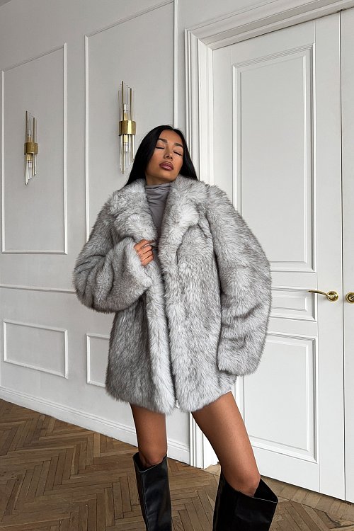 Шуба удлинённая с поясом