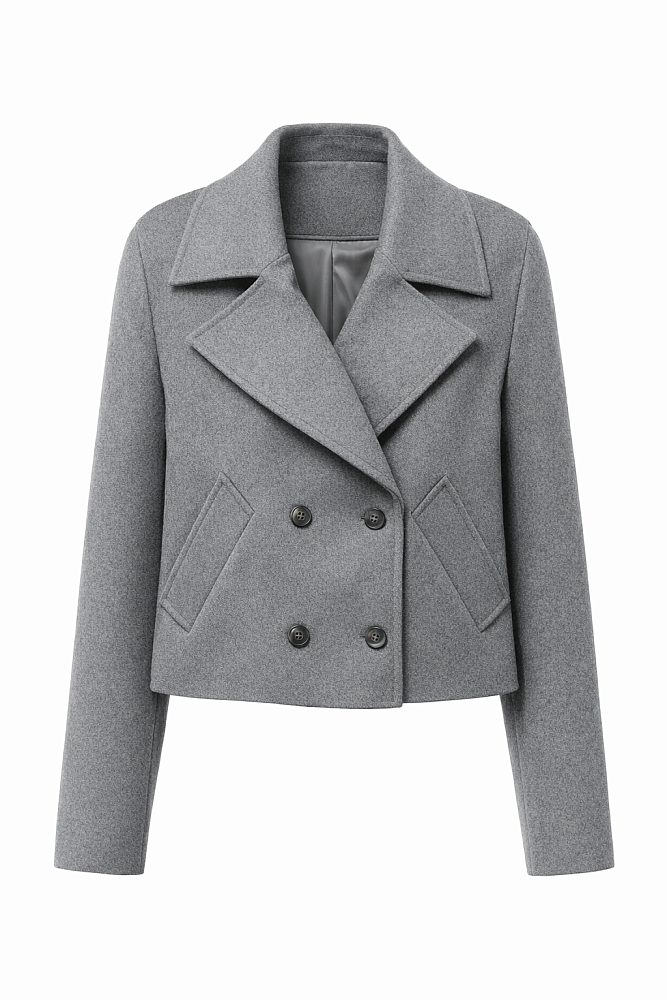 Полупальто двубортное