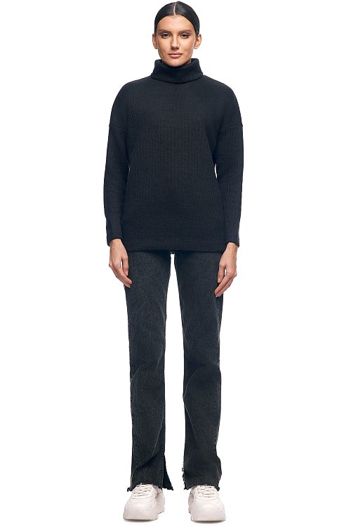 Свитшот удлиненный спущенный рукав трикотаж