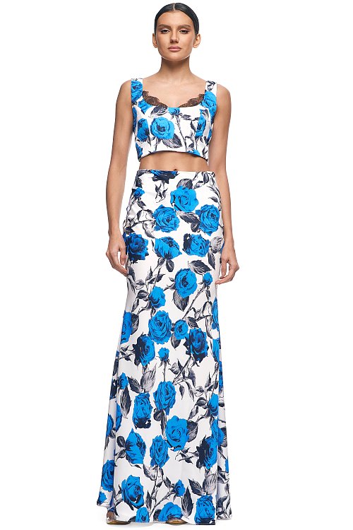 Костюм белый шёлковый с кружевом 