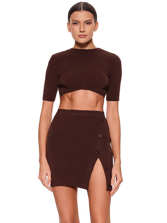 Юбка-мини с разрезом