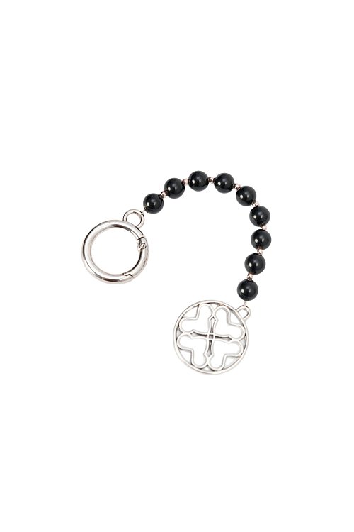 Брелок из чёрной яшмы БОГАТСТВО