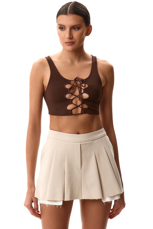 Топ майка со шнуровкой