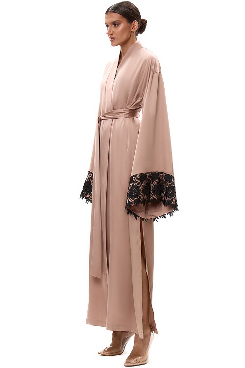 Комплект из кимоно и шёлковых брюк на резинке