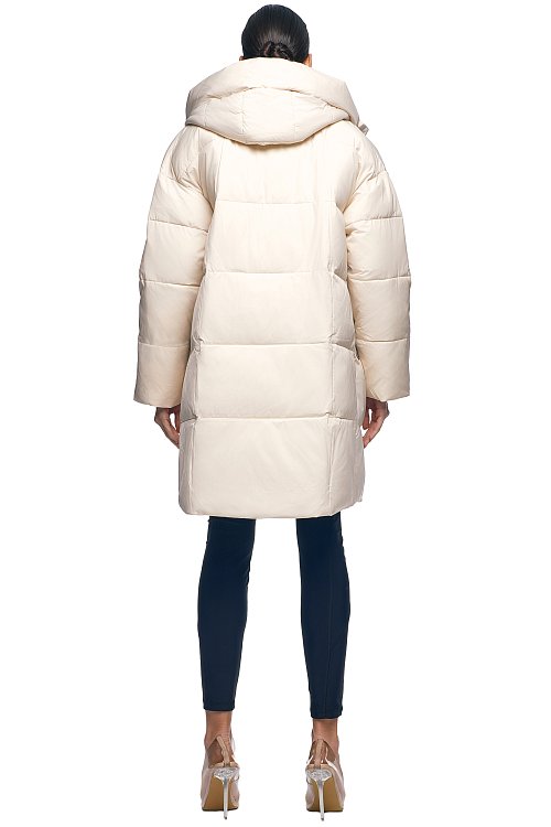 Пуховик удлинённый с капюшоном