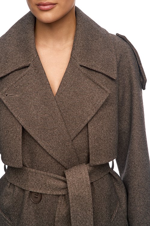 Пальто длинное с поясом