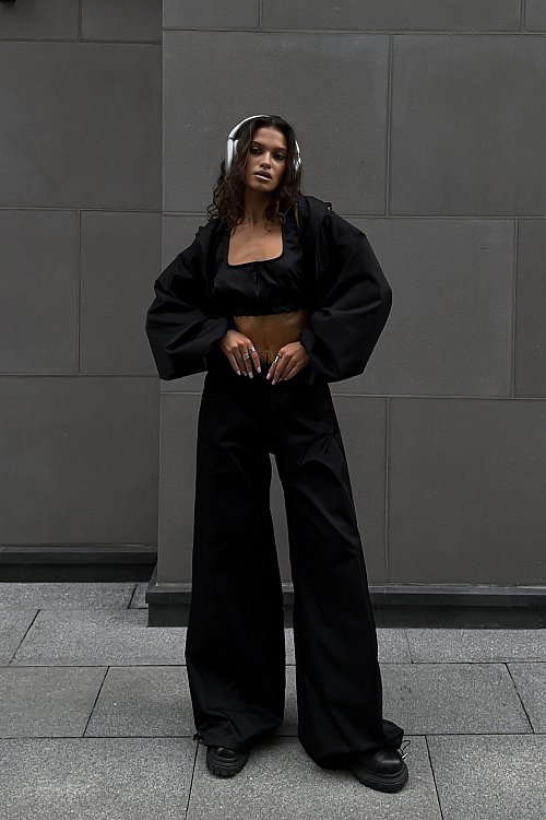 Брюки широкие с фиксаторами