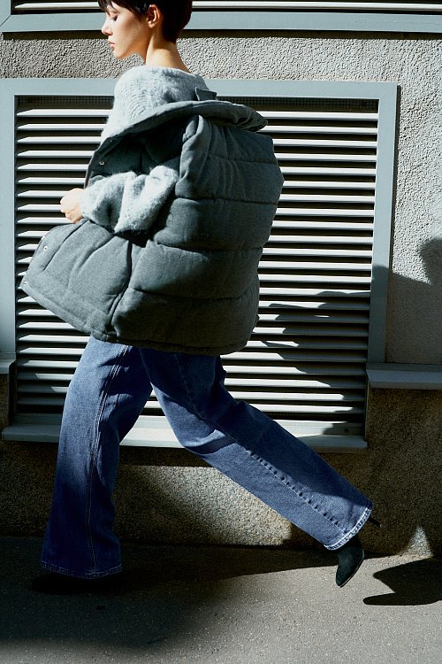 Джинсы широкие со шнурками