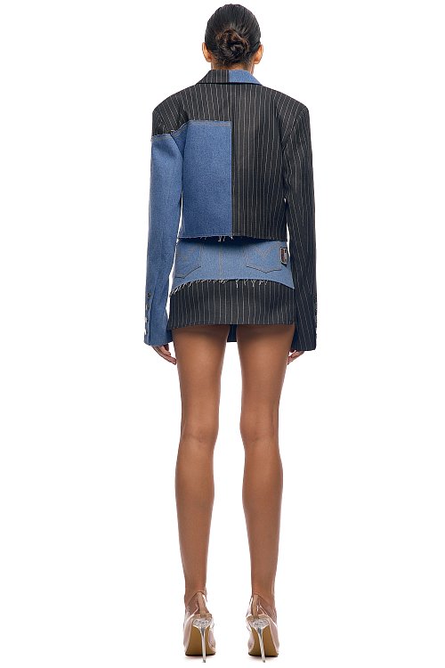 Юбка деним с полоской