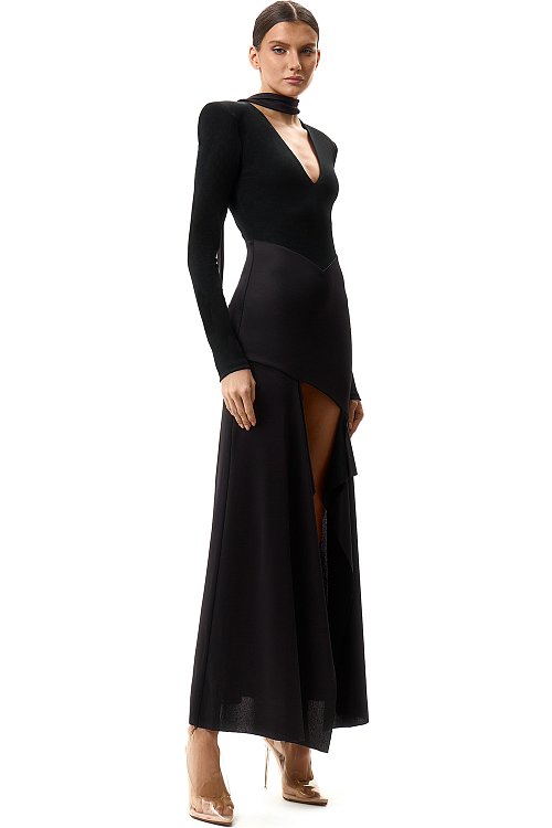 Платье с асимметричной юбкой Noir