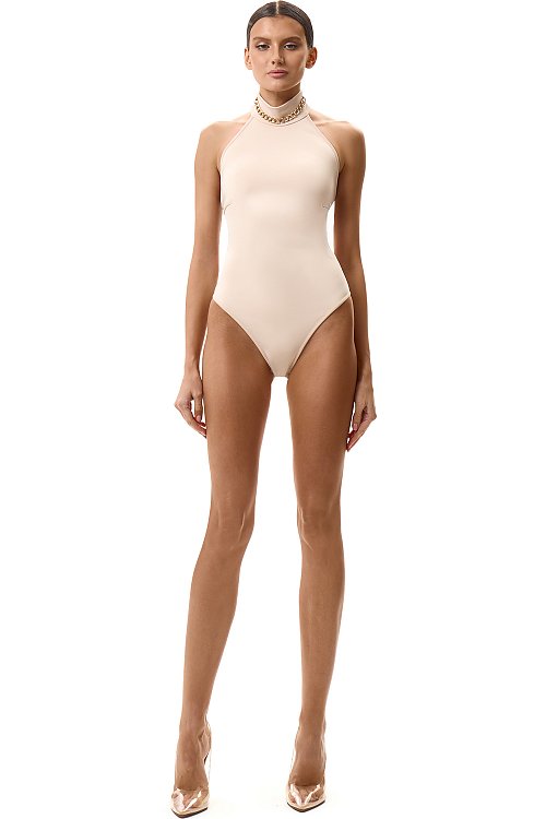 Боди с цепью на шее