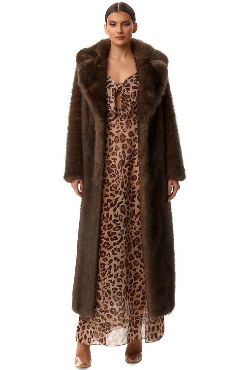 Шуба длинная из искусственного меха