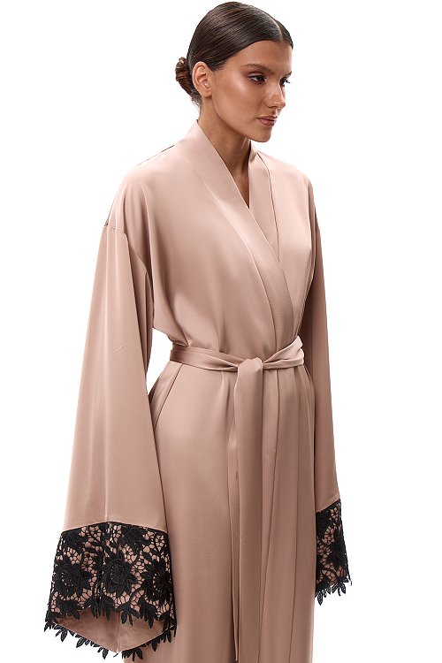 Комплект из кимоно и шёлковых брюк на резинке