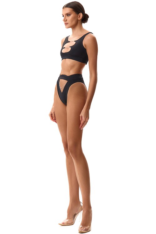 Топ Too Chainy Leather Black