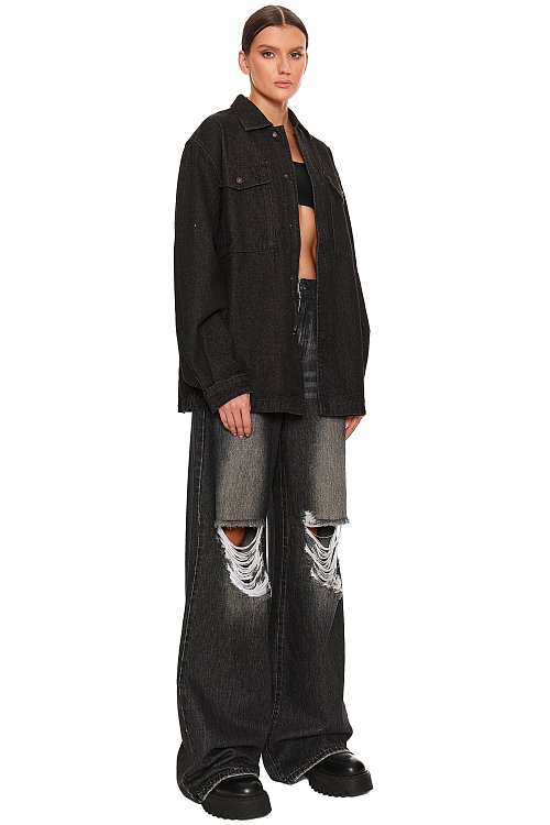 Брендированная джинсовая куртка OVERSIZE