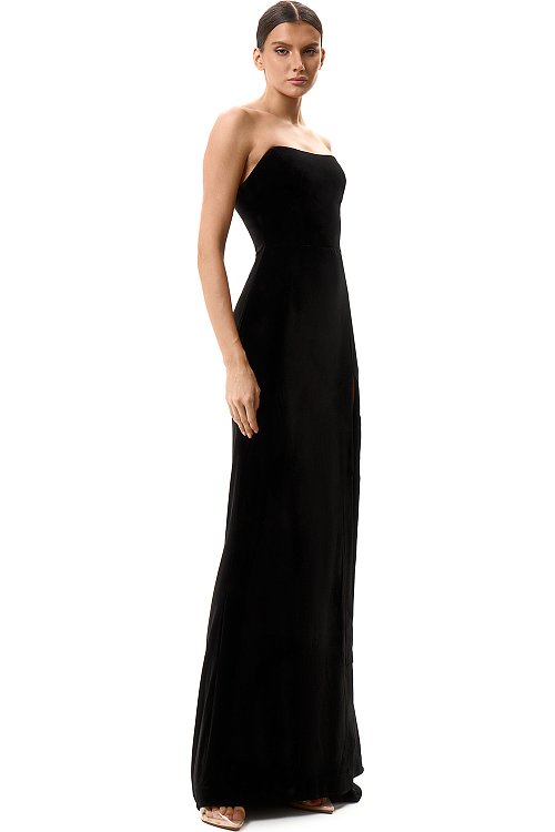 Платье бархатное корсетное макси