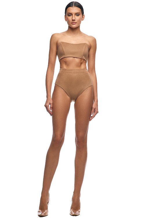 Топ-бюстье из замши