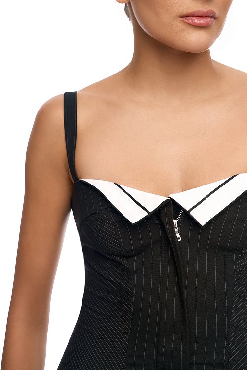 Двойное платье в полоску с сорочкой