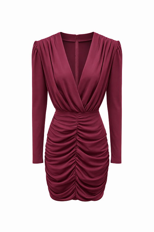 Платье-мини с увеличенными плечами