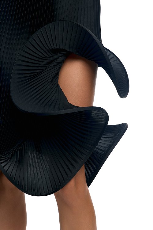 Платье Плиссе с Воланом