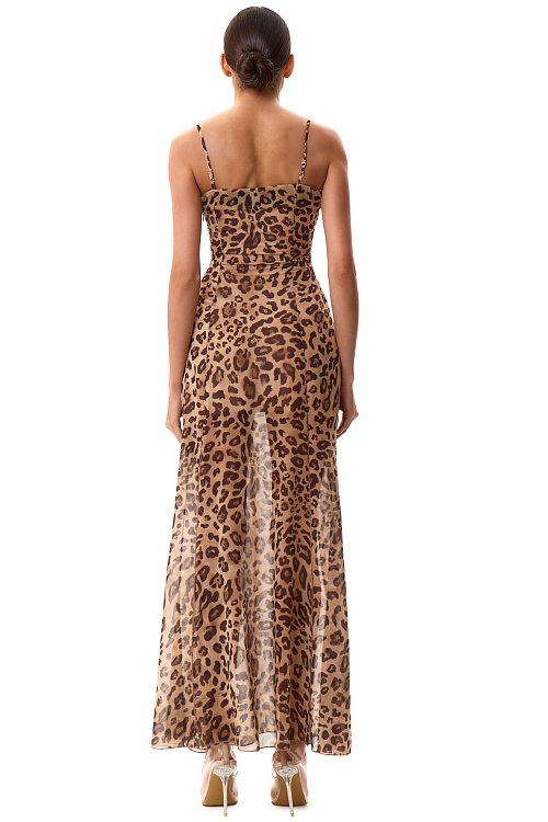 Платье-макси из шифона с разрезами