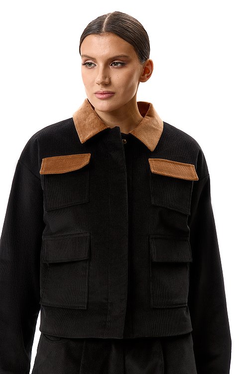 Утеплённый вельветовый бомбер