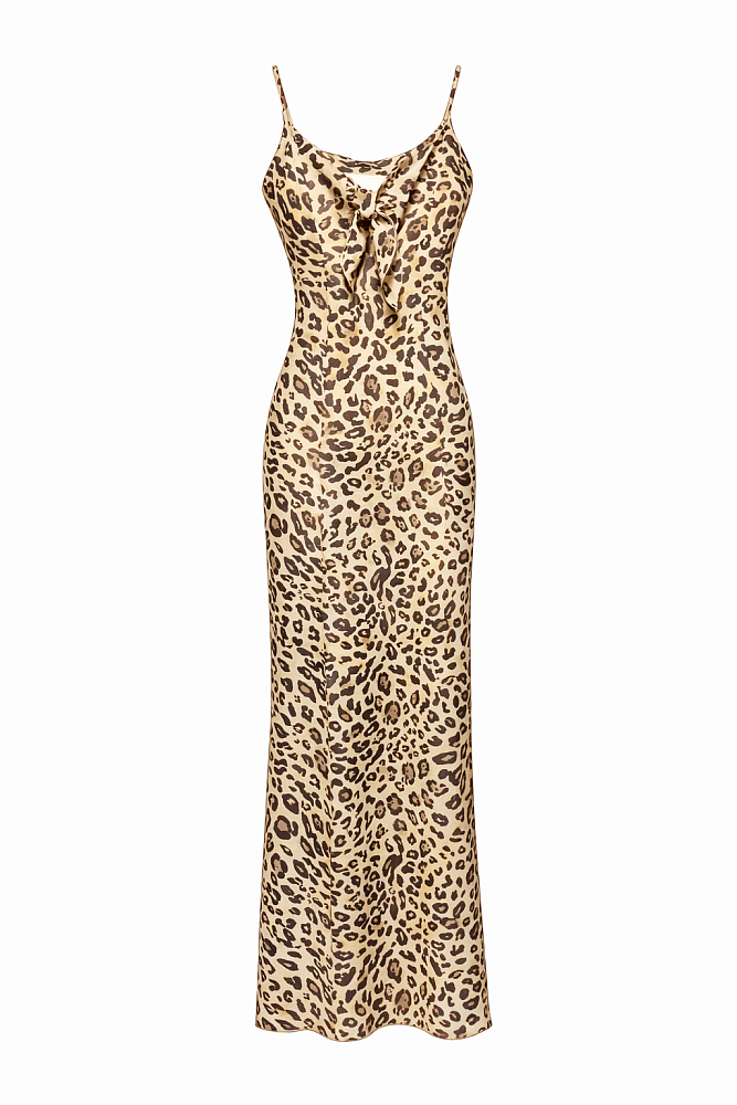 Платье-макси из шифона с разрезами