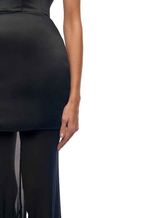 Корсетное бюстье с юбкой из сетки