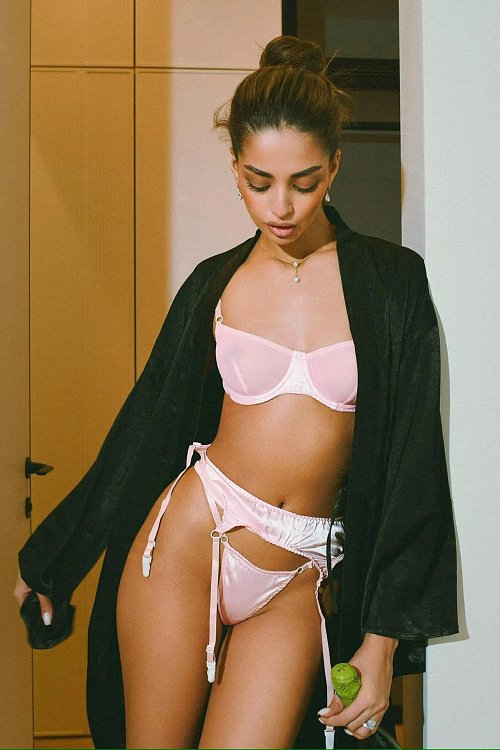 Пояс для чулок атласный "Catalina rose"