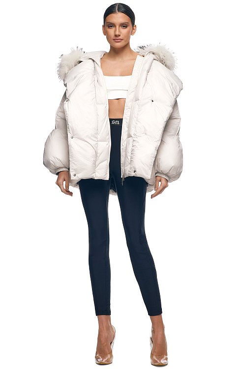 Пуховик укороченный с английским воротником