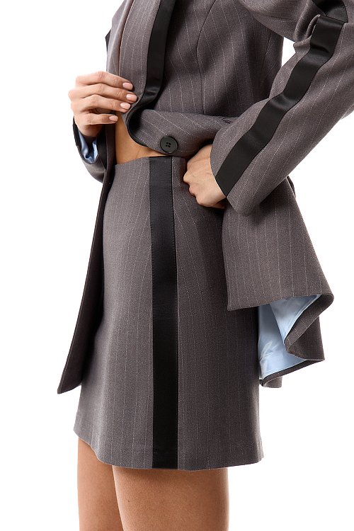 Юбка мини с атласным лампасом