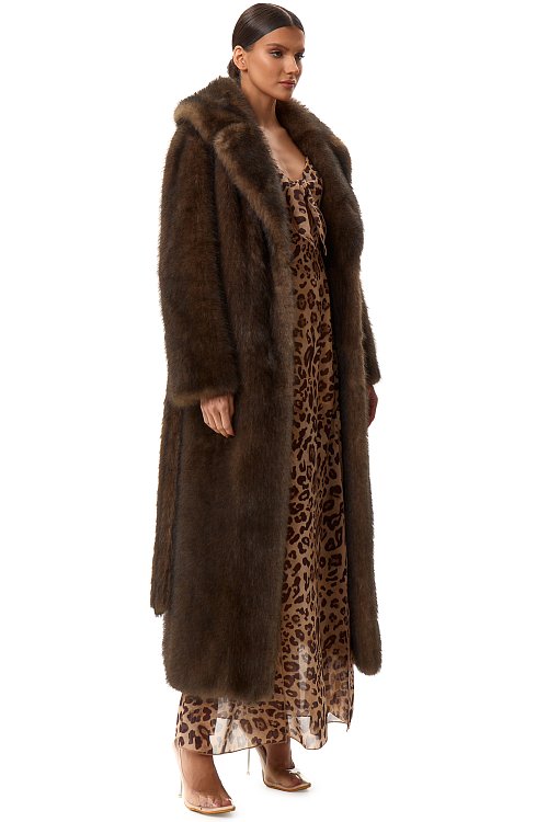 Шуба длинная из искусственного меха