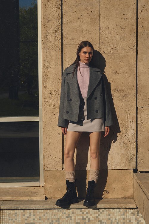 Полупальто двубортное