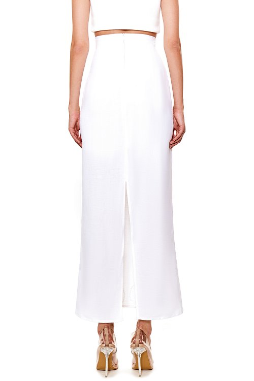 Юбка макси из льна с вышивкой