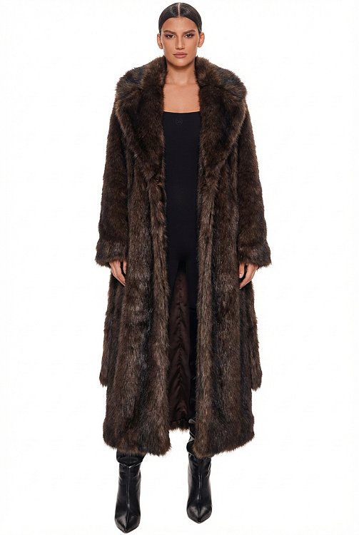 Шуба длинная из искусственного меха