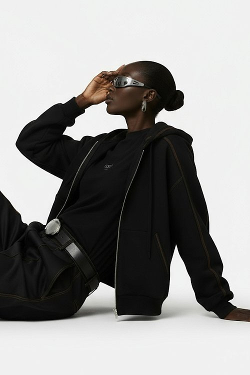 Худи ЗИП с необработанным краем