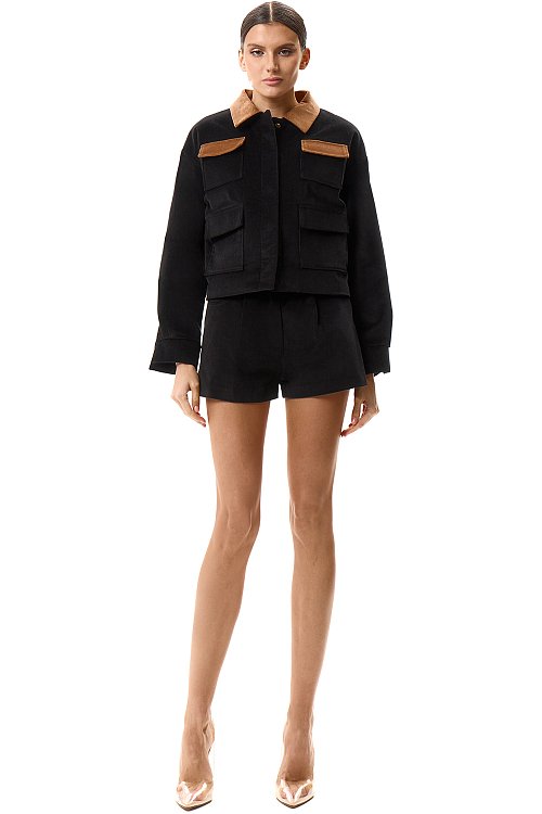 Утеплённый вельветовый бомбер