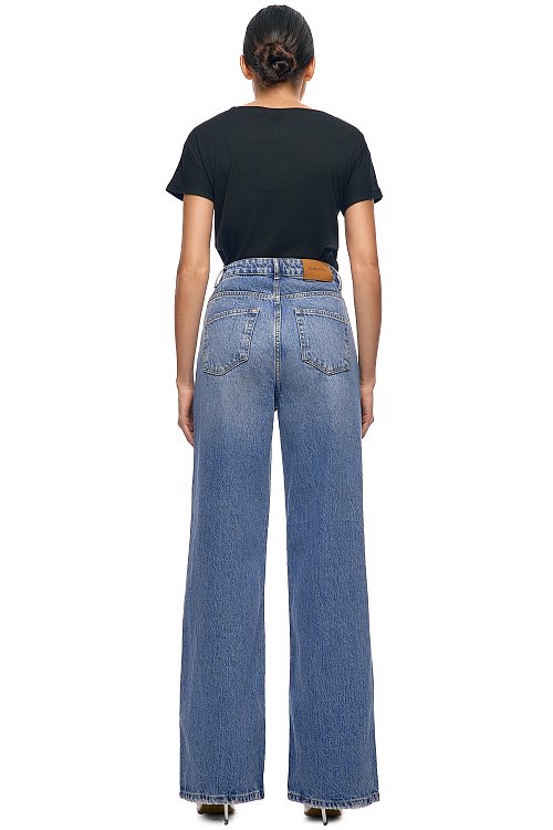 Джинсы широкие со шнурками