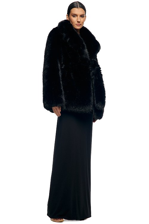 Шуба удлинённая с поясом