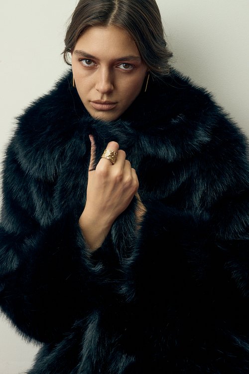 Шуба удлинённая с поясом